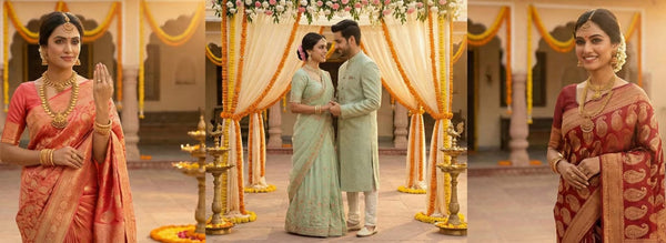 Ring Ceremony Saree for Bride Latest Engagement Saree Ideas Indidha Ring Ceremony Saree for Bride Latest Engagement Saree Ideas Indidha