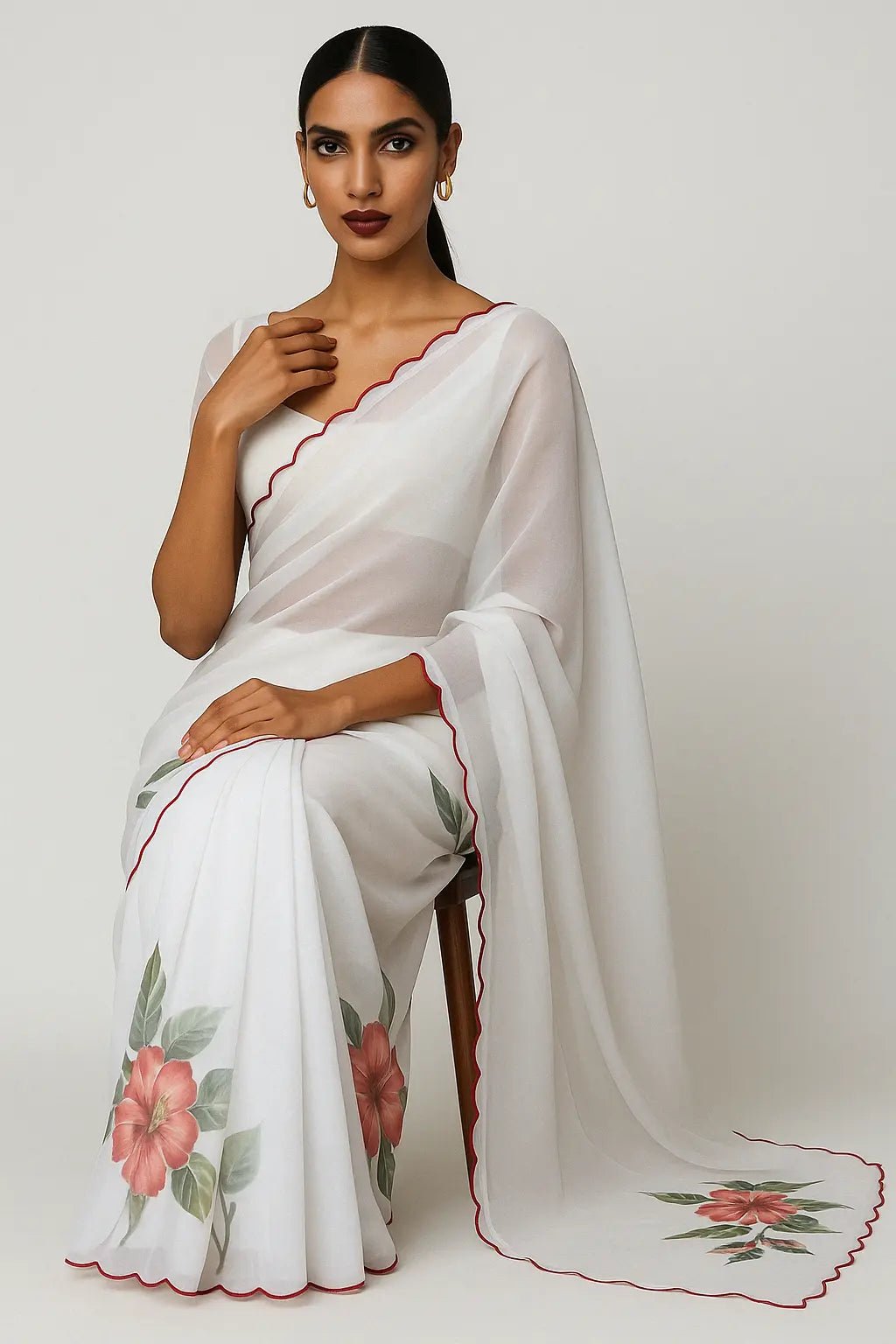 ANVITHA | Hand-painted Organza | Indidha Saree