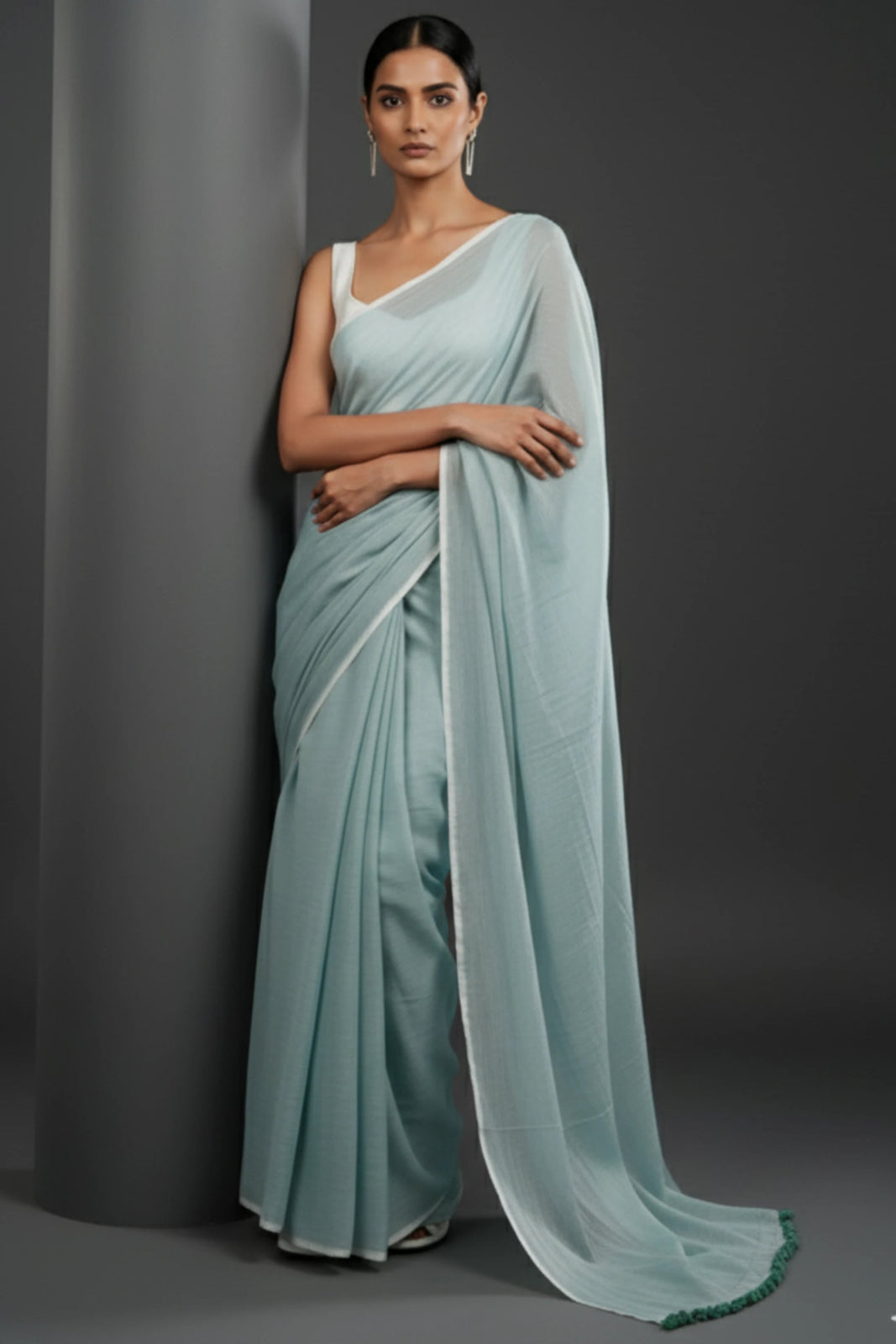 AQUA MIST | Mul Cotton | Indidha Saree