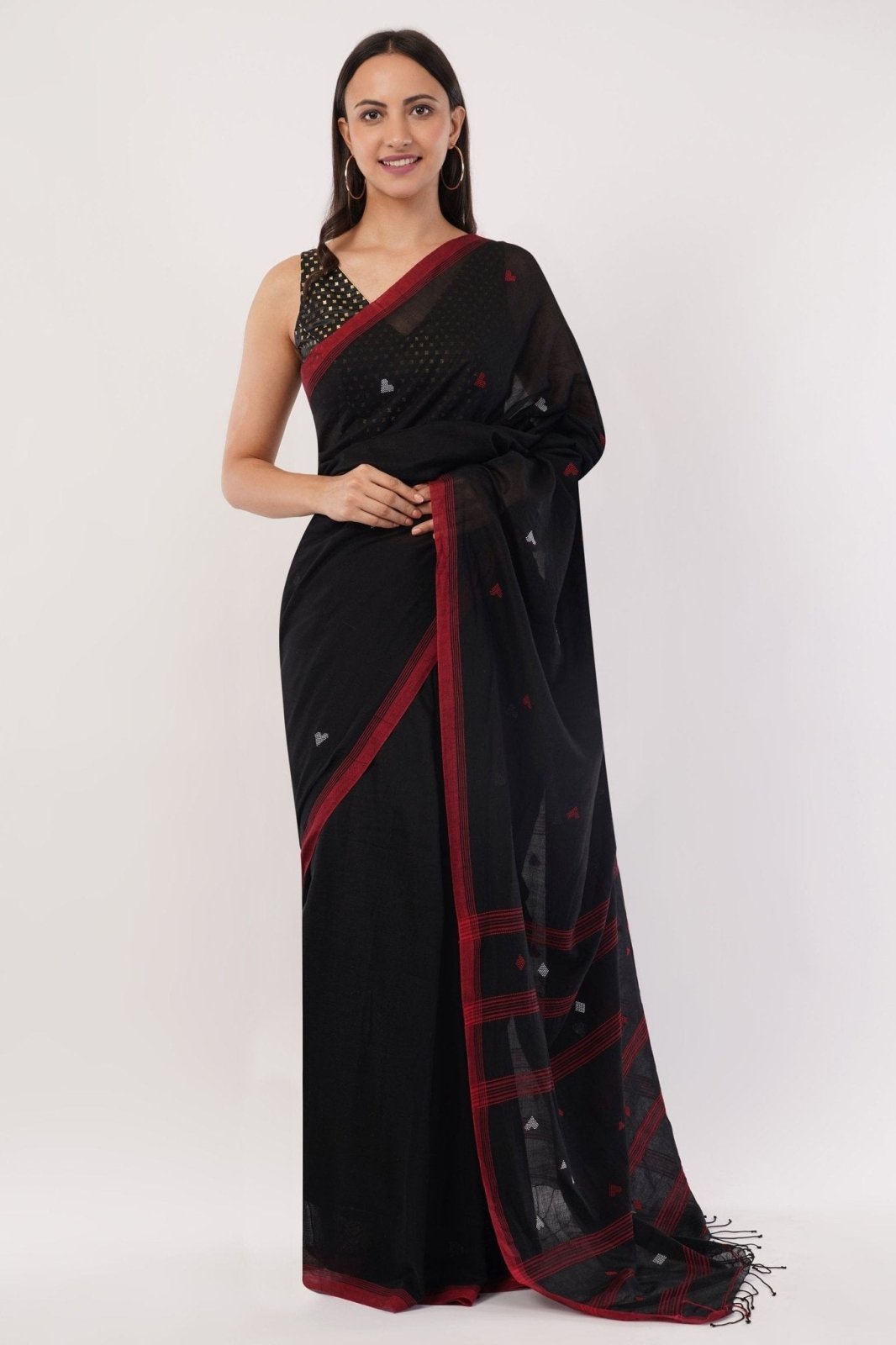 BLACK SCARLET | Mul Cotton | Indidha Saree