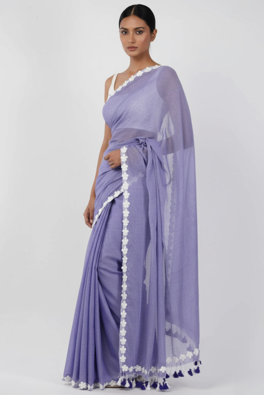 BLUE BLOSSOMES | Mul Cotton | Indidha Saree