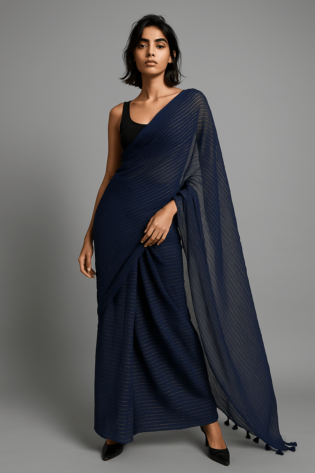 BLUE SPARKLE | Cotton | Indidha Saree