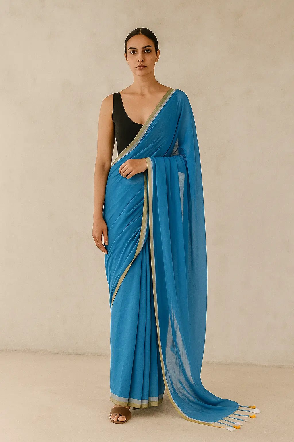 BLUEBELL BLISS | Mul Cotton | Indidha Saree