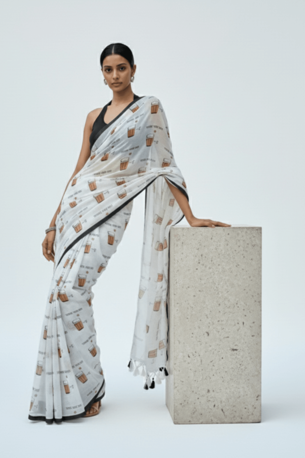 Chai, Unfiltered | Handloom Mul Cotton | Indidha Saree