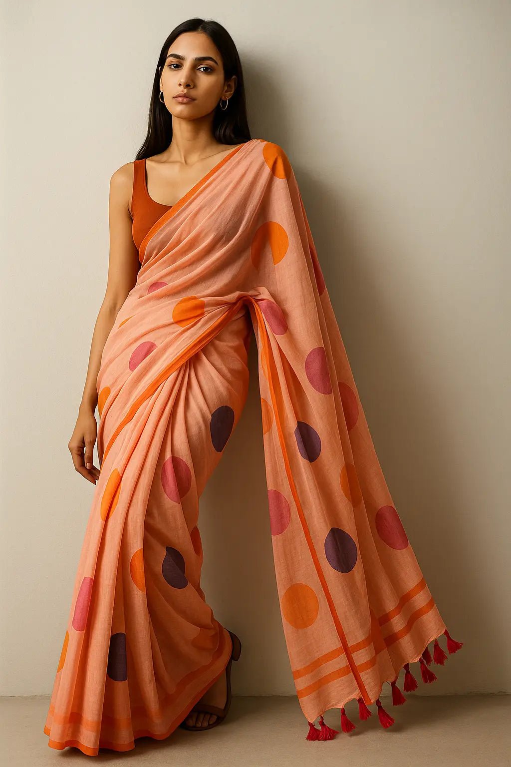 COZY DOTS | Mul Cotton | Indidha Saree