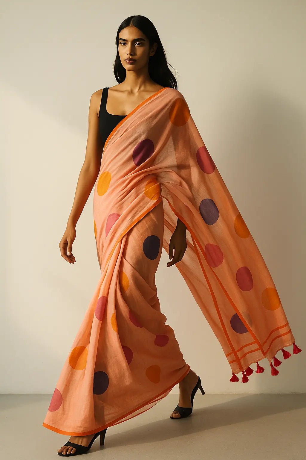 COZY DOTS | Mul Cotton | Indidha Saree