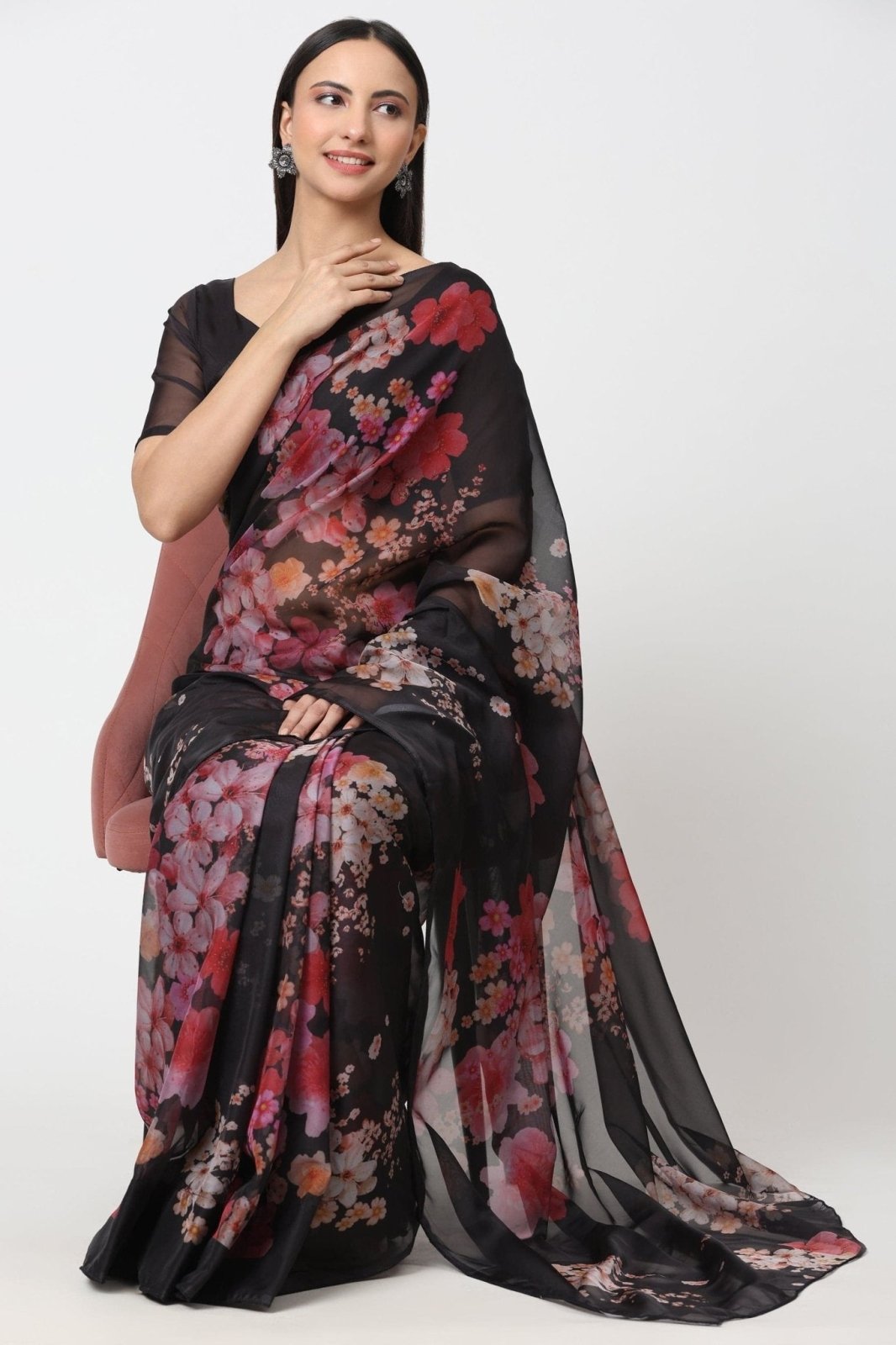 DARK ROMANCE  | Organza | Indidha Saree