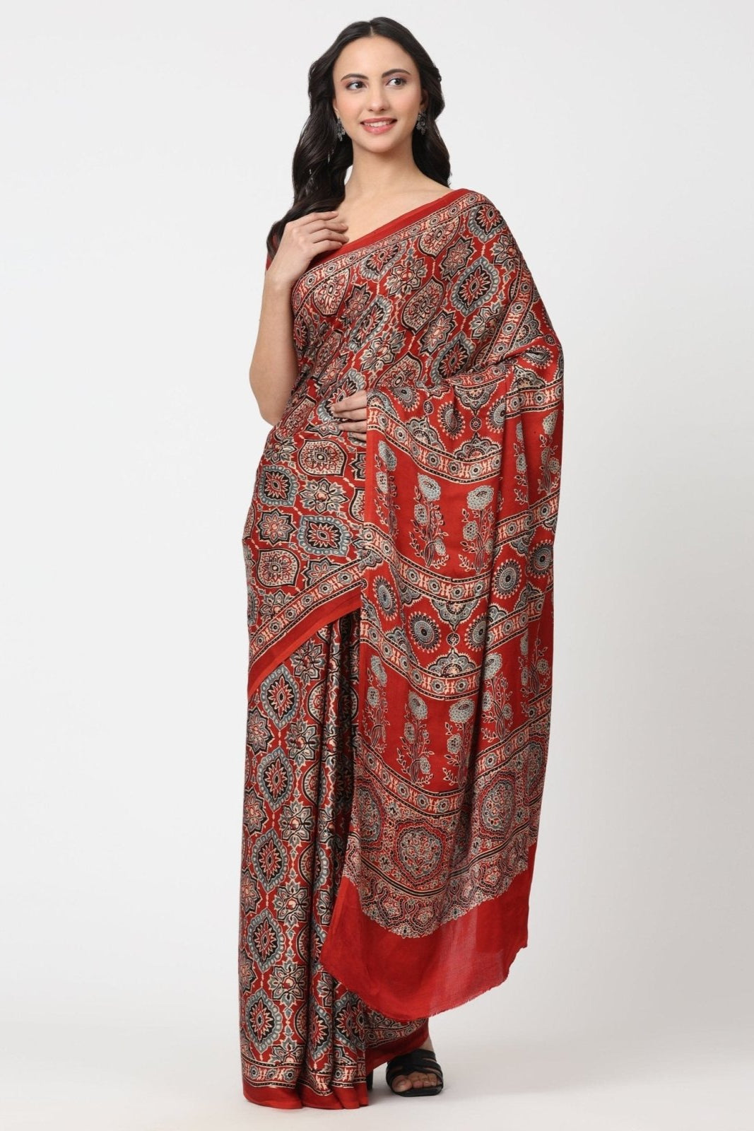 DESERT SYMPHONY | Modal Silk | Ajrakh Print | Indidha Saree