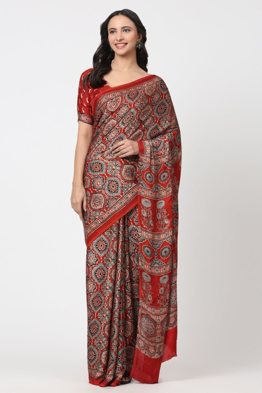 DESERT SYMPHONY | Modal Silk | Ajrakh Print | Indidha Saree