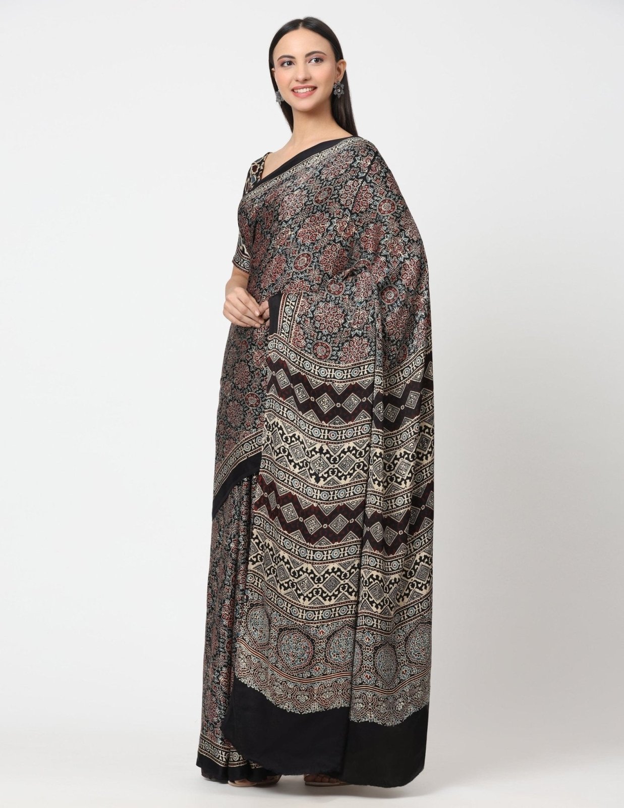 ETHERNAL SYMPHONY | Modal Silk | Ajrakh Print | Indidha Saree
