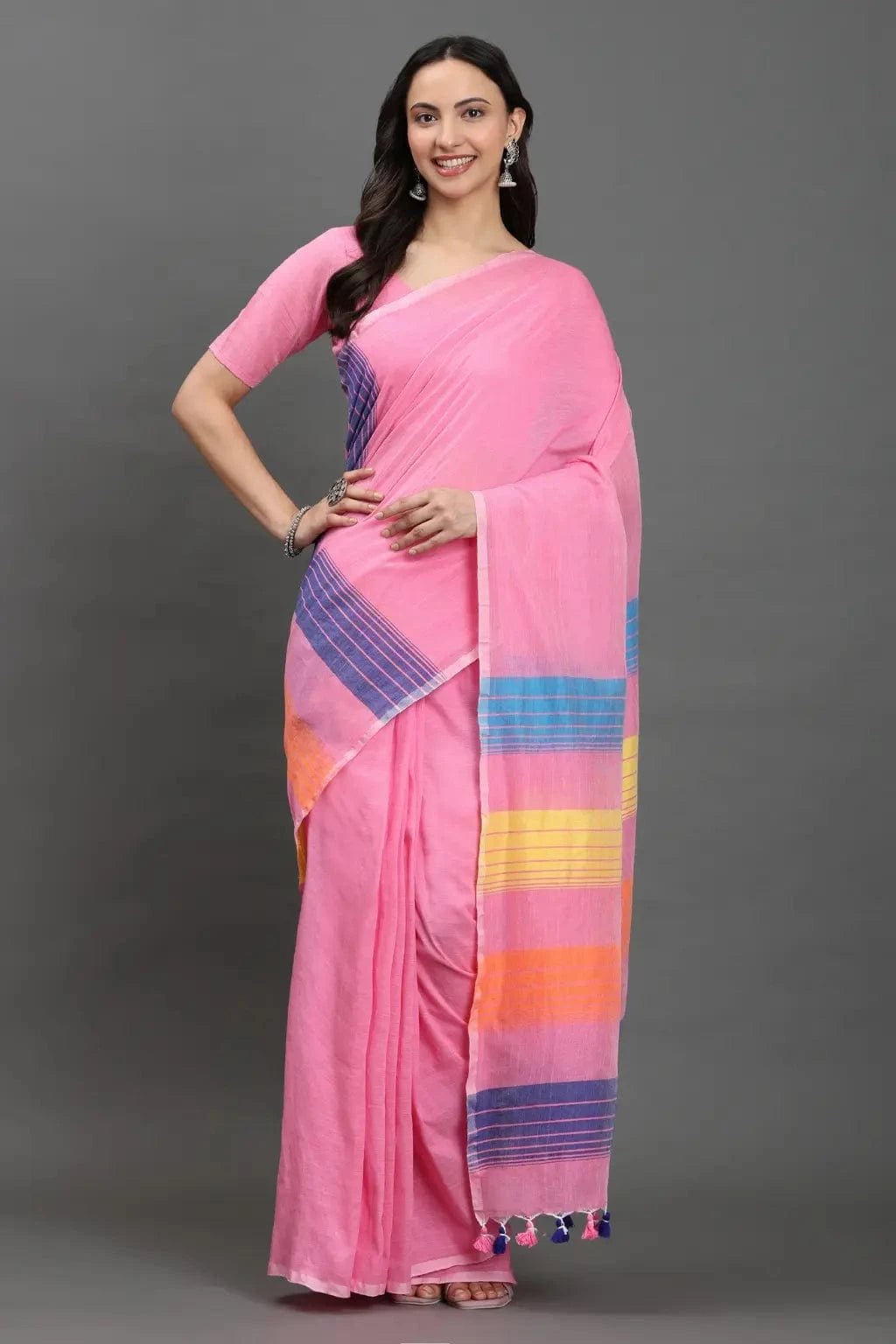 GULABI GULMOHAR | Pure Cotton | Indidha Saree