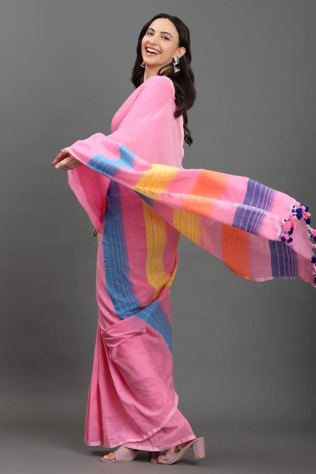 GULABI GULMOHAR | Pure Cotton | Indidha Saree