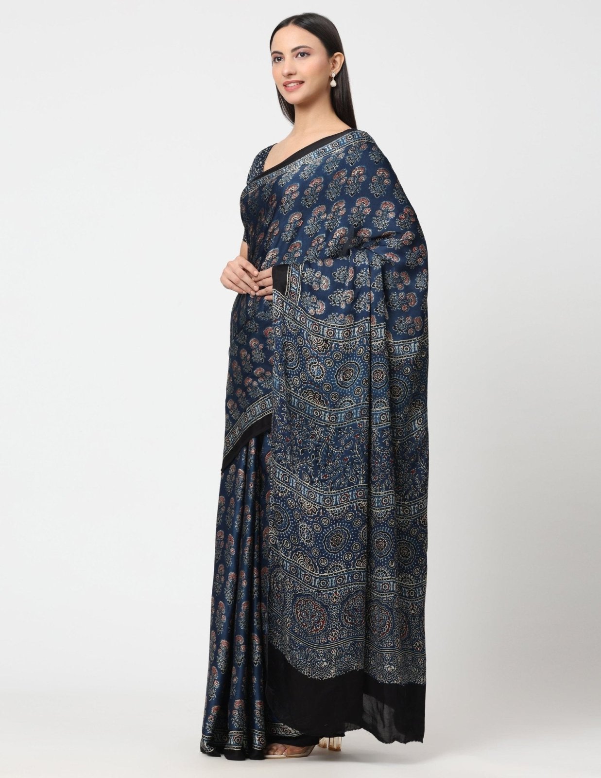 INFINITE SYMPHONY  | Modal Silk | Ajrakh Print | Indidha Saree