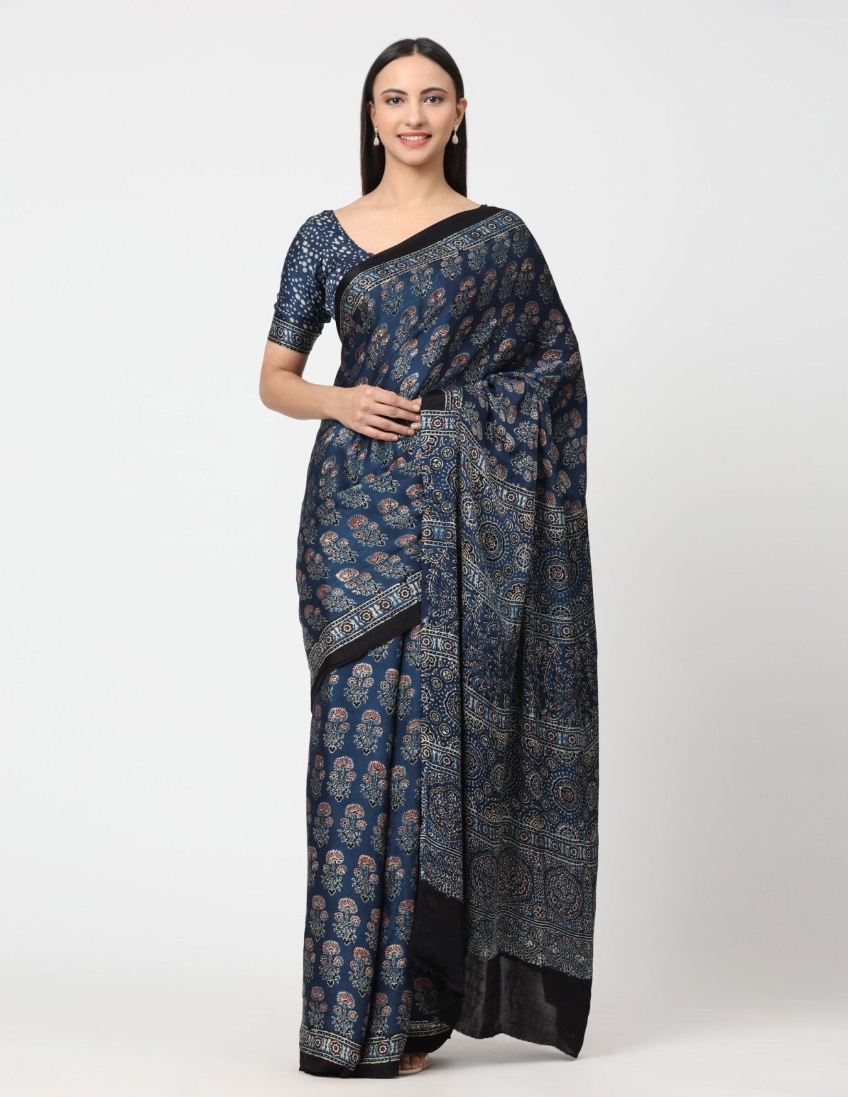 INFINITE SYMPHONY  | Modal Silk | Ajrakh Print | Indidha Saree