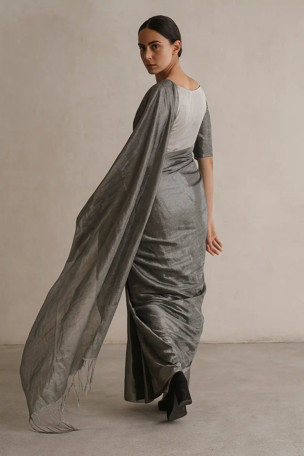 LUNAR GLOW | Handloom Tissue | Indidha Saree