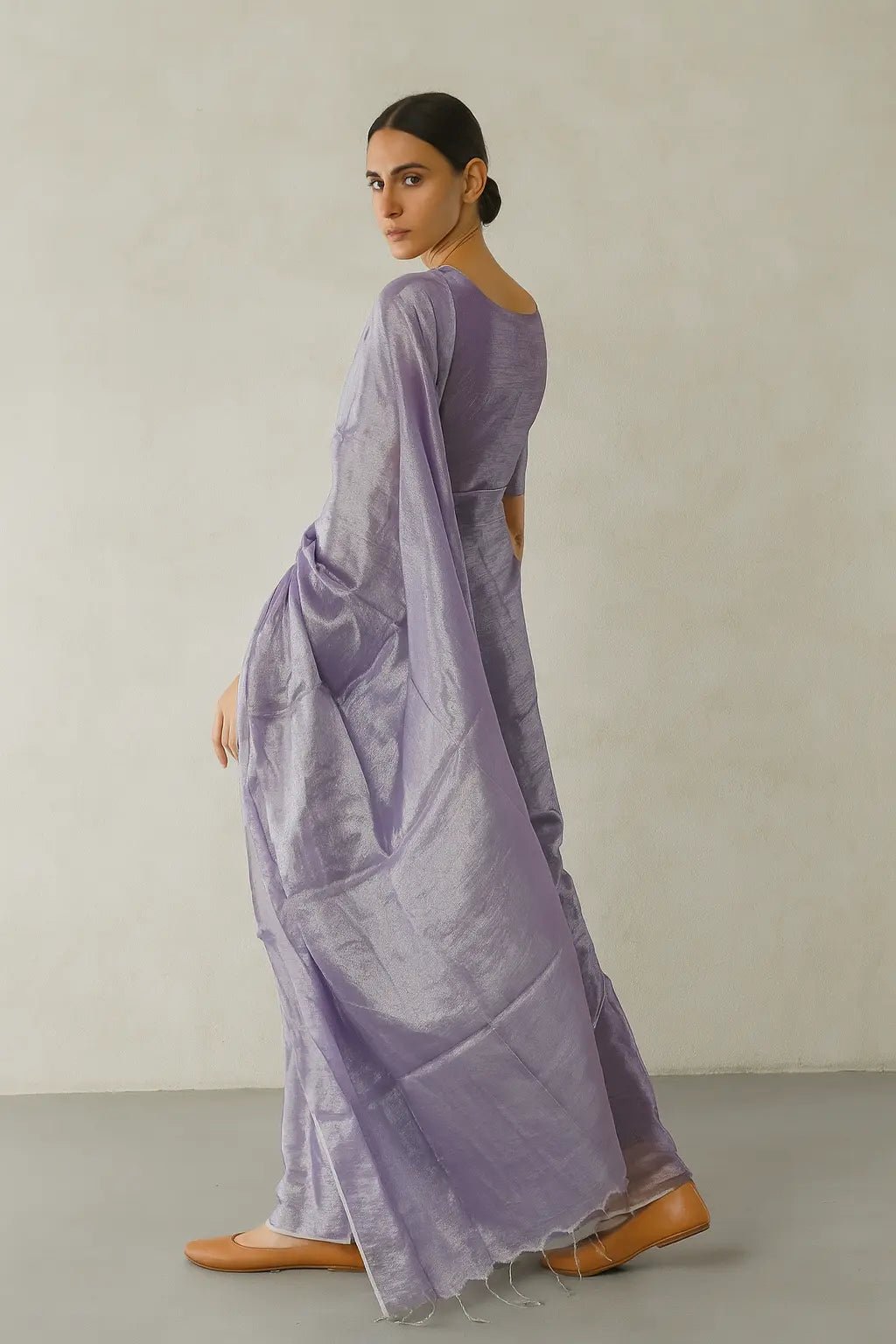 LUSTROUS MOONLIT | Handloom Tissue | Indidha Saree