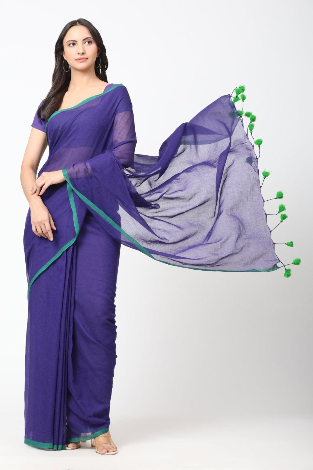 MIDNIGHT ELEGANCE | Mul Cotton | Indidha Saree