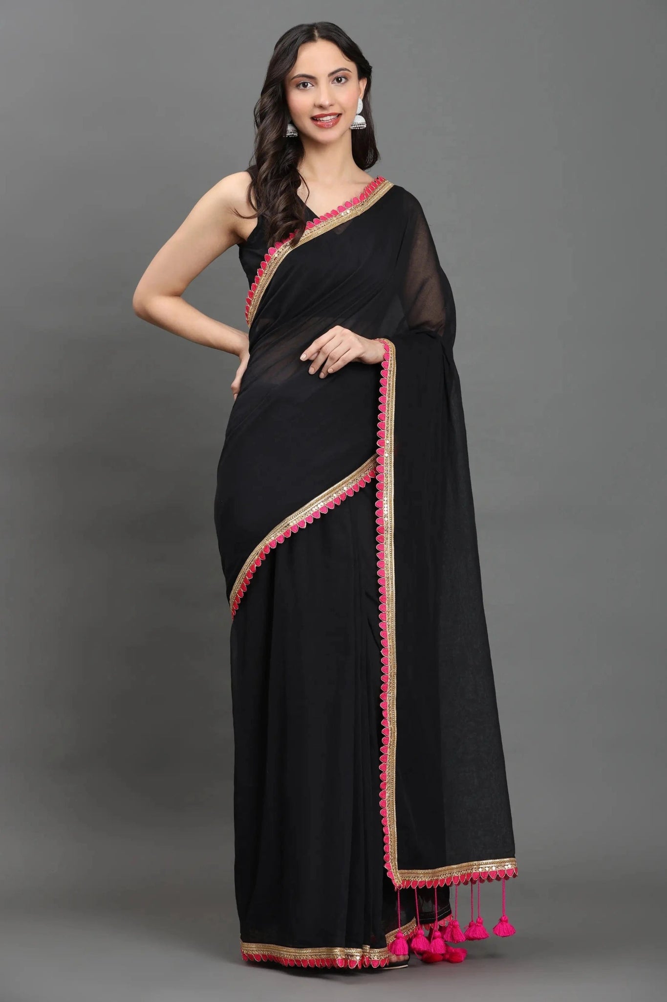 MIDNIGHT GULABO | Mul cotton | Indidha Saree