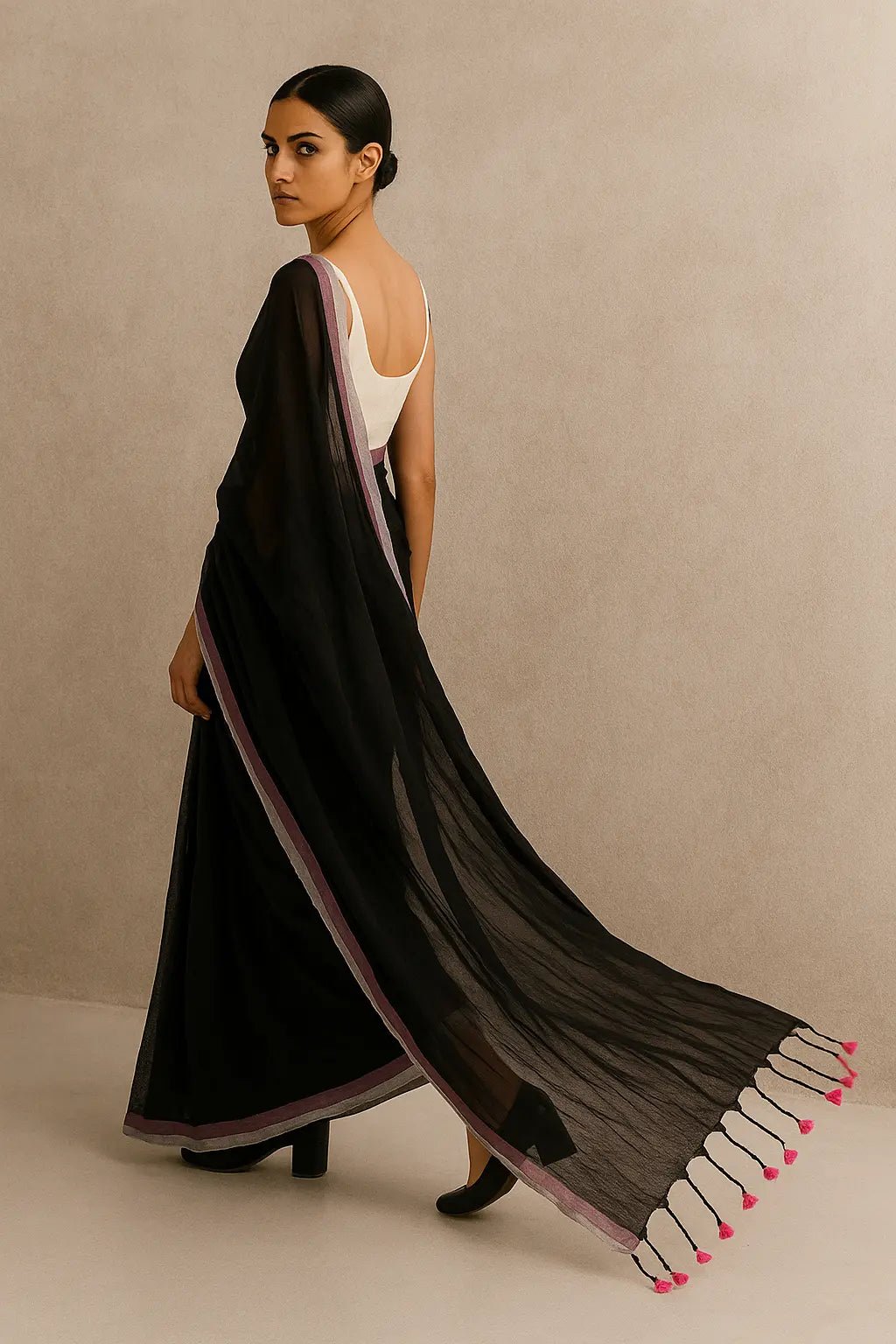 MIDNIGHT MUSE | Mul Cotton | Indidha Saree