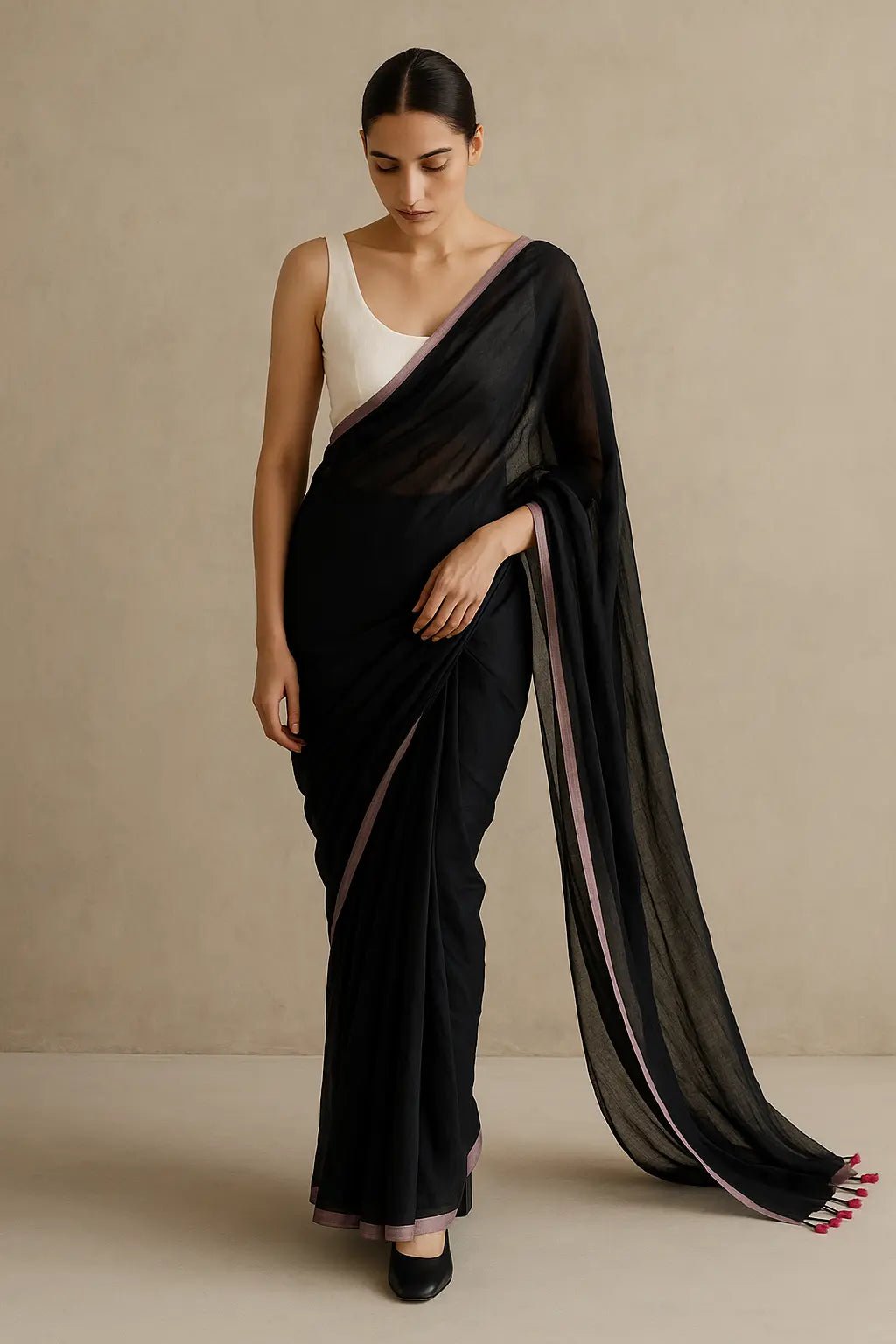 MIDNIGHT MUSE | Mul Cotton | Indidha Saree