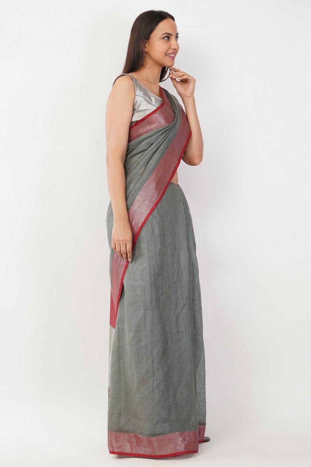 MINIMALIST GRAY | Linen by Linen | Indidha Saree