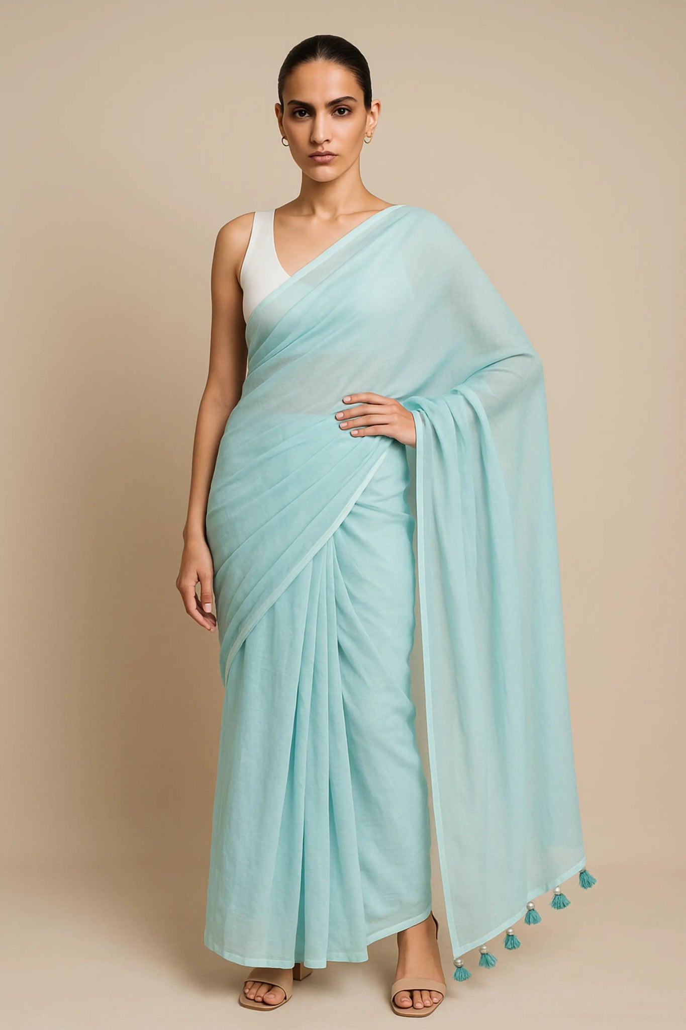 MINTY MIST | Mul Cotton | Indidha Saree
