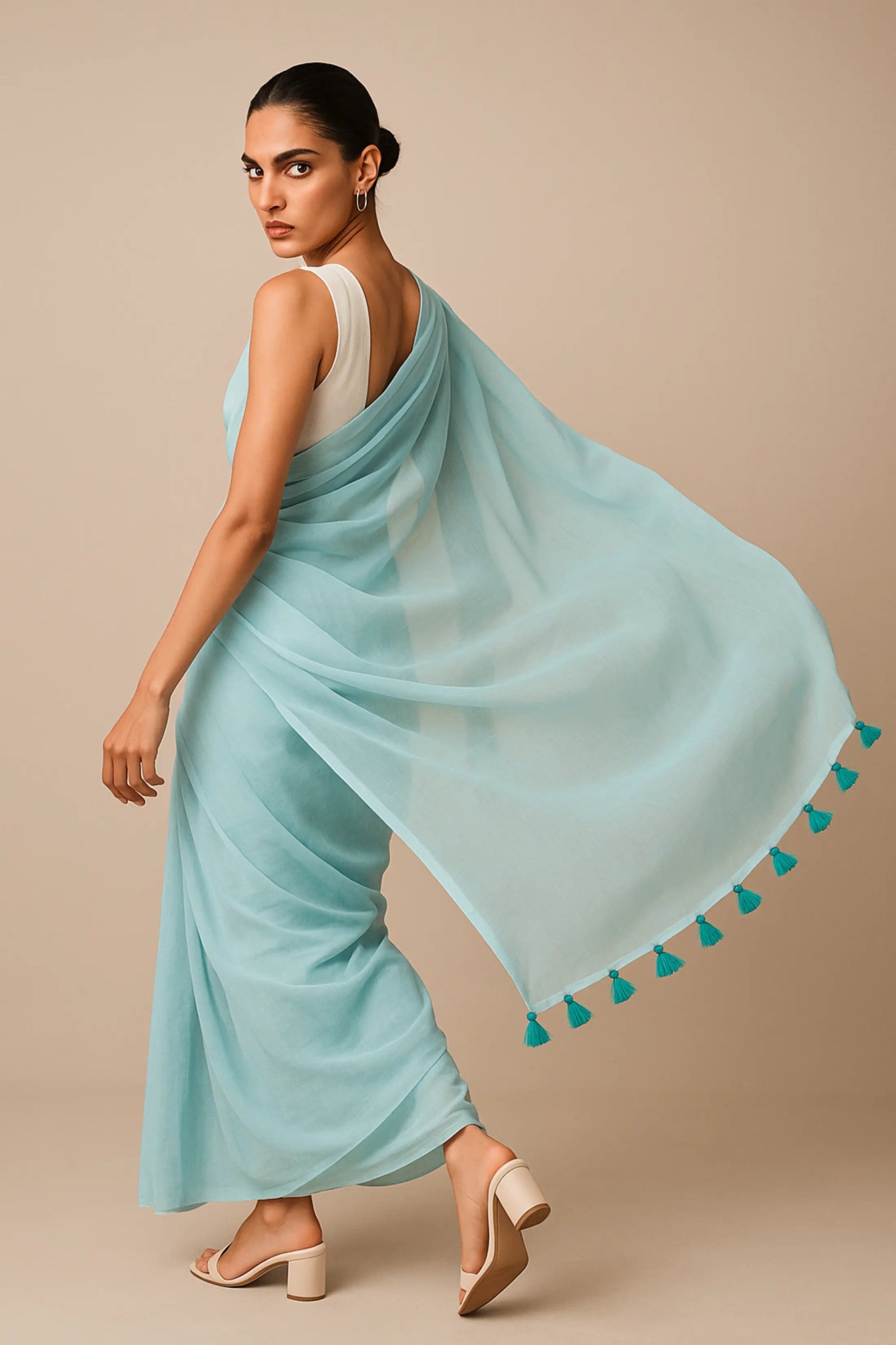 MINTY MIST | Mul Cotton | Indidha Saree
