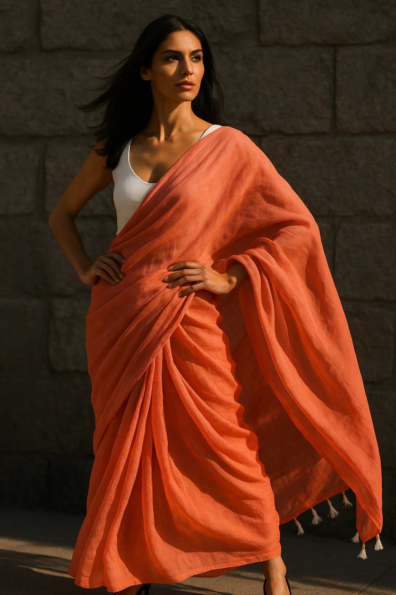 Molten Light | Handloom Mul Cotton | Indidha Saree