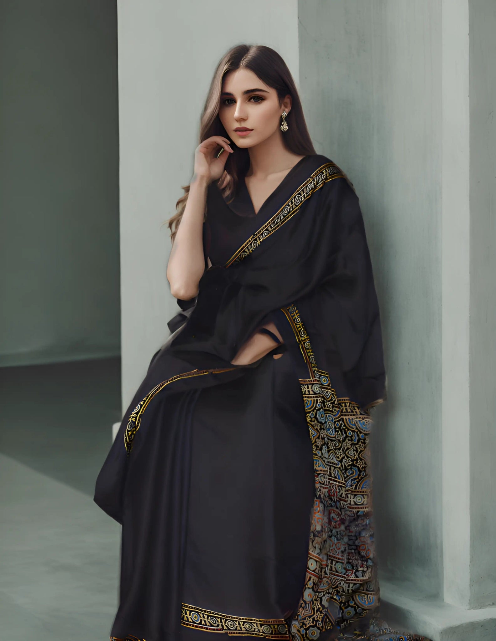 NIRVANA | Modal Silk | Ajrakh Print | Indidha Saree