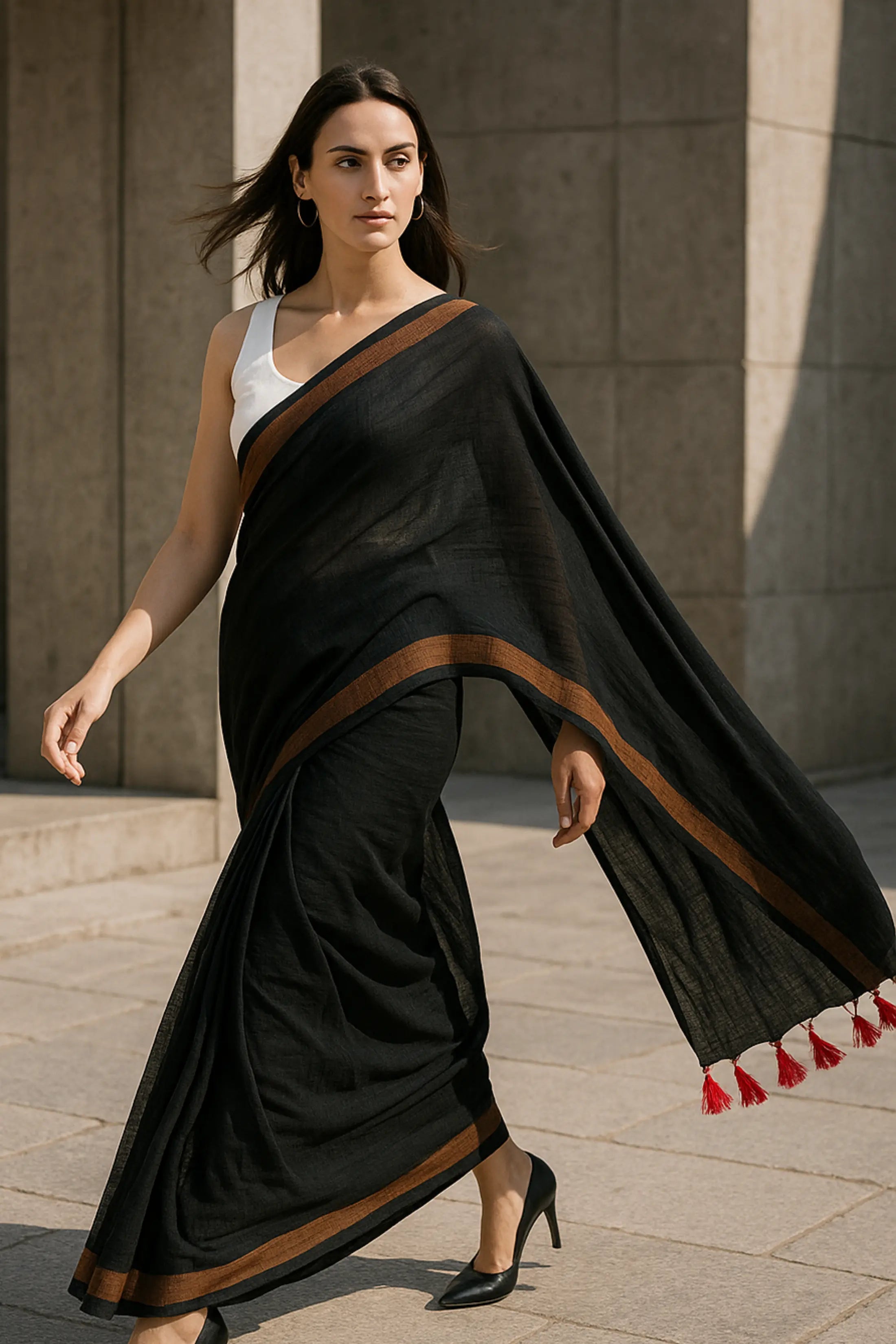 NOCTURNE BLAZE | Cotton | Indidha Saree