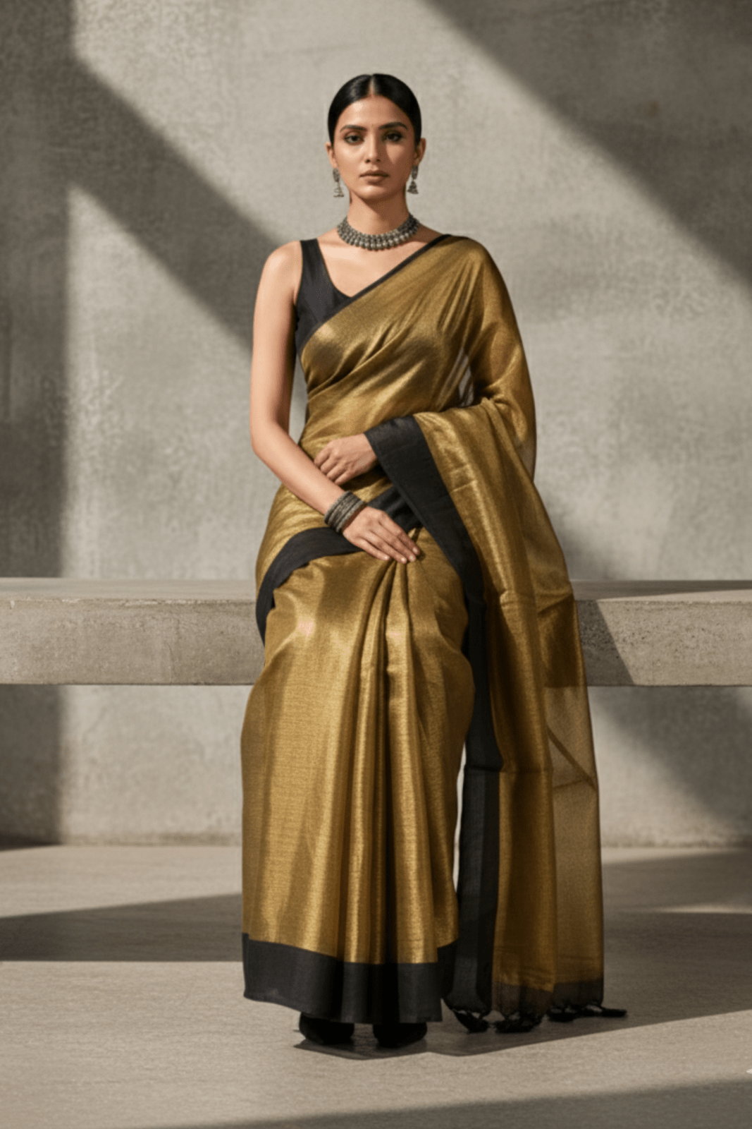 NOIR GOLD | Handloom Tissue | Indidha Saree