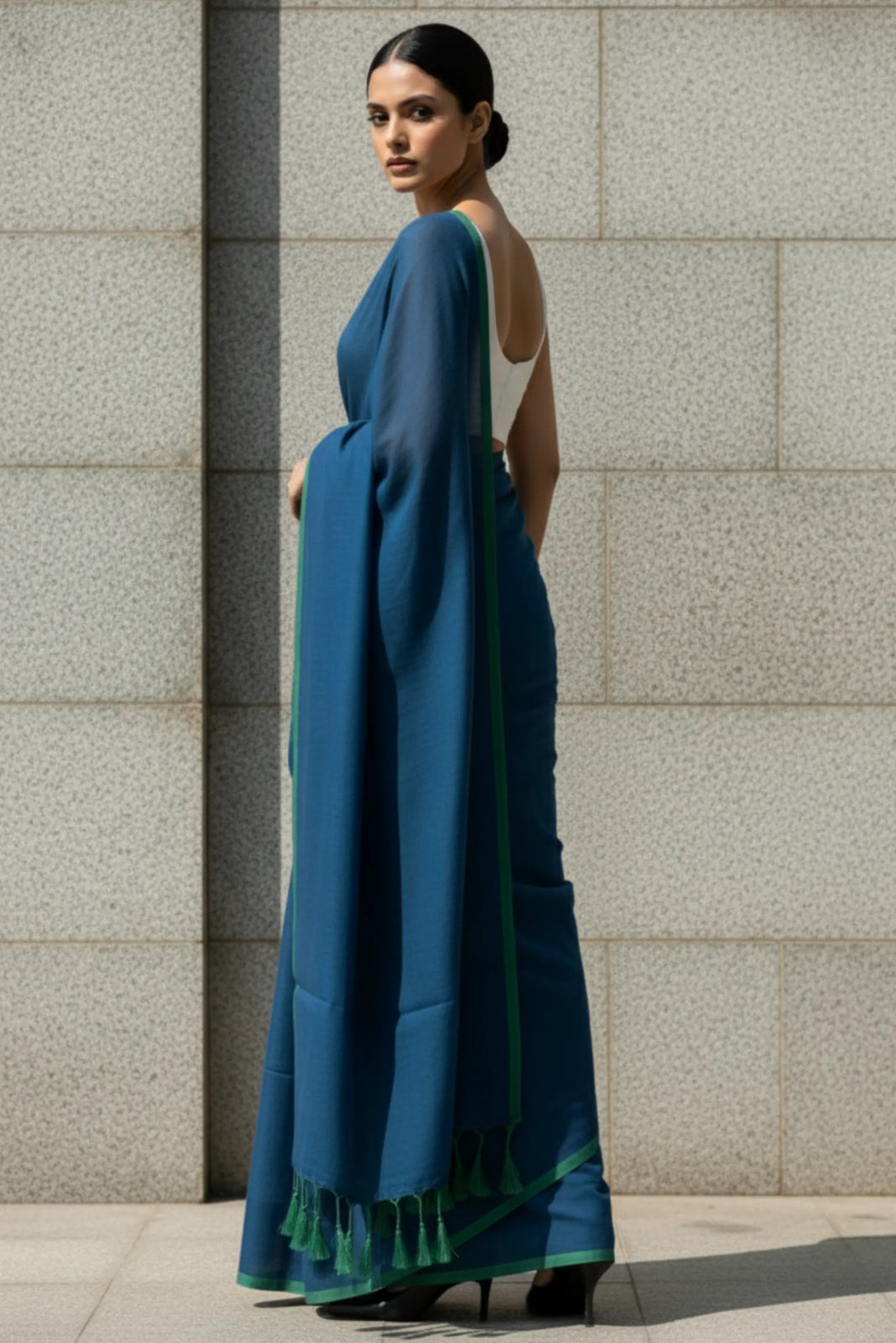 Ocean Line | Mul Cotton | Indidha Saree