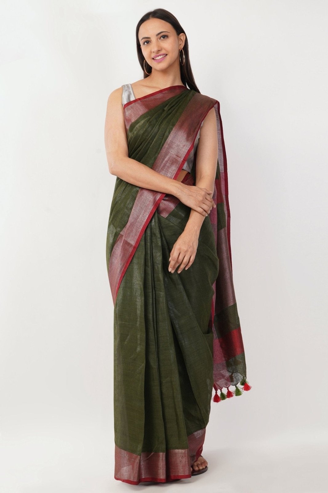 OLIVE HARVEST | Linen by Linen | Indidha Saree