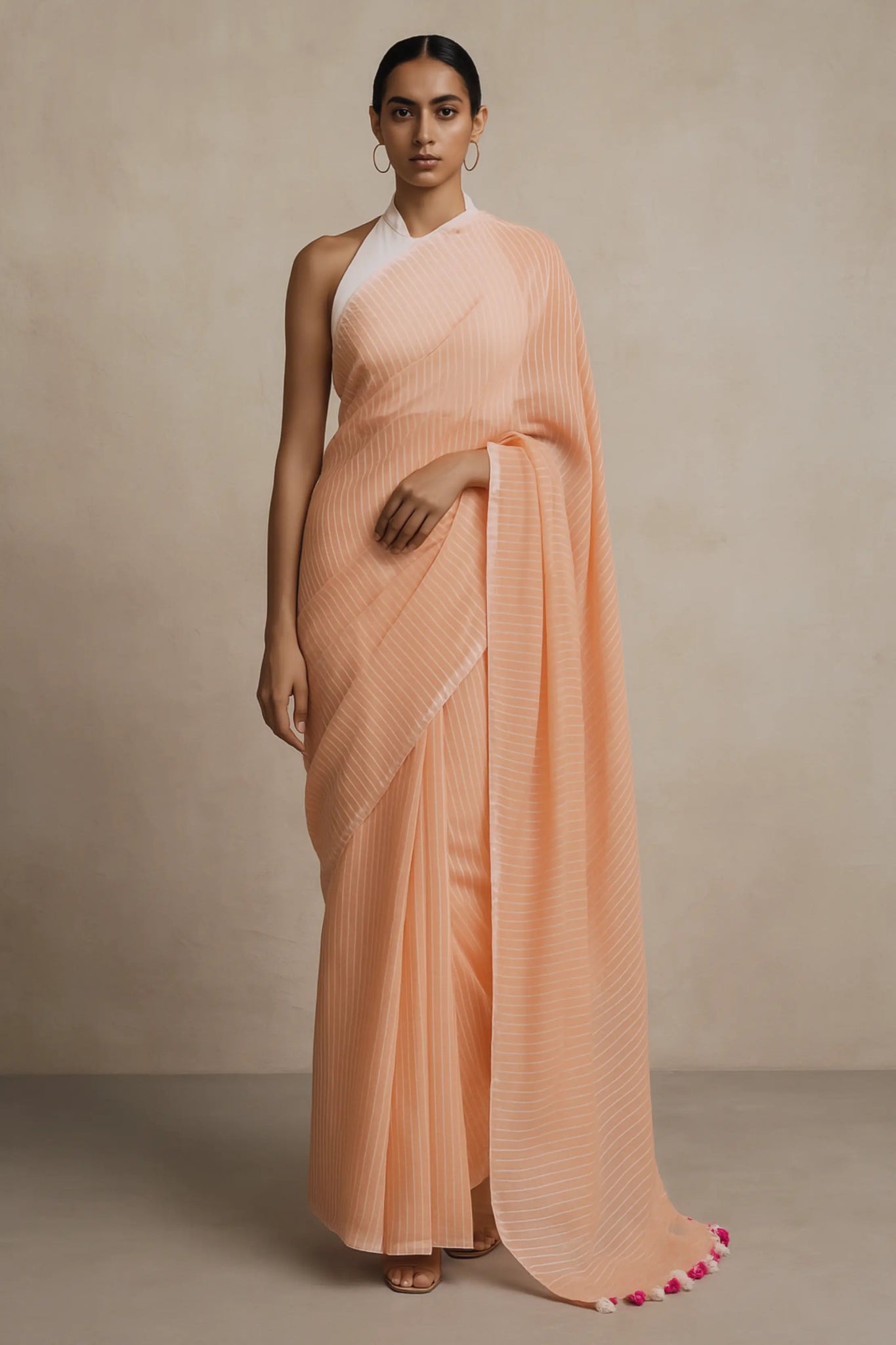 PRISHA BLUSH | Mul Cotton | Indidha Saree