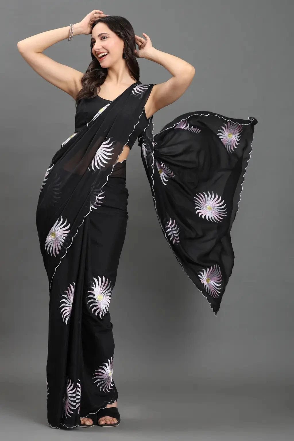 RAVEN ROSE | Chiffon | Indidha Saree