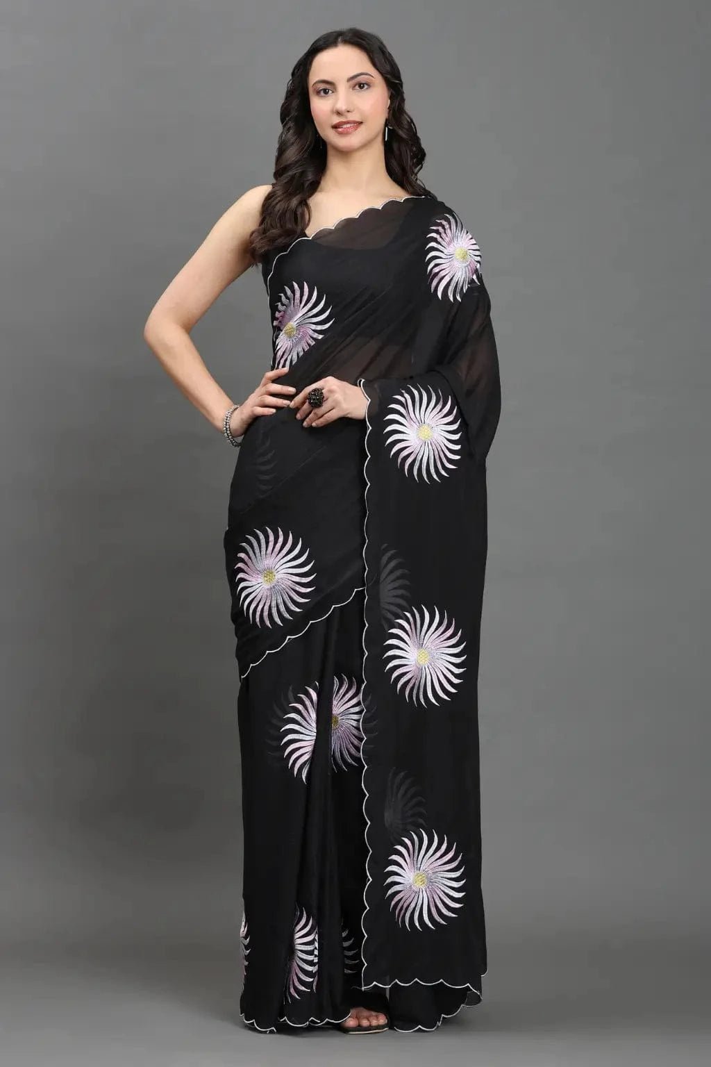 RAVEN ROSE | Chiffon | Indidha Saree