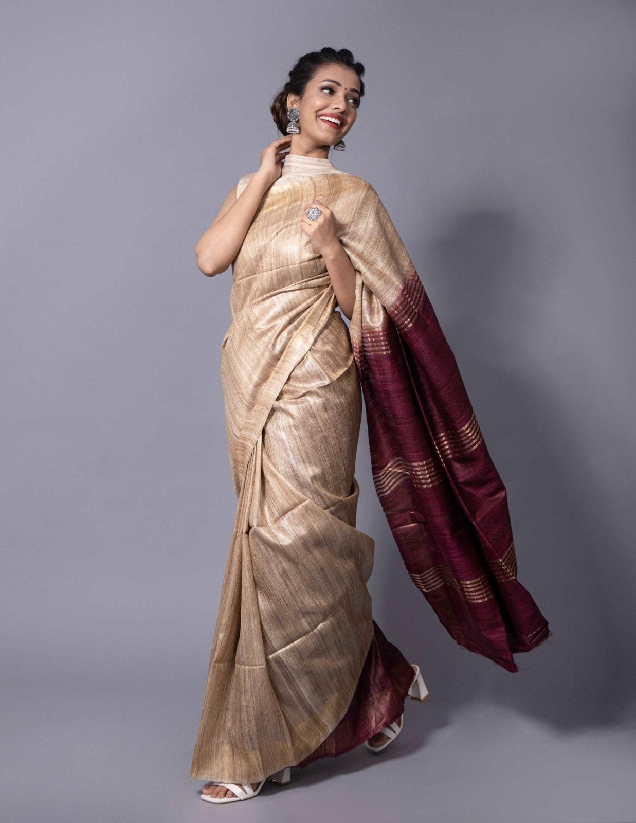 AAIMA | Tussar Ghicha Silk | Indidha Saree