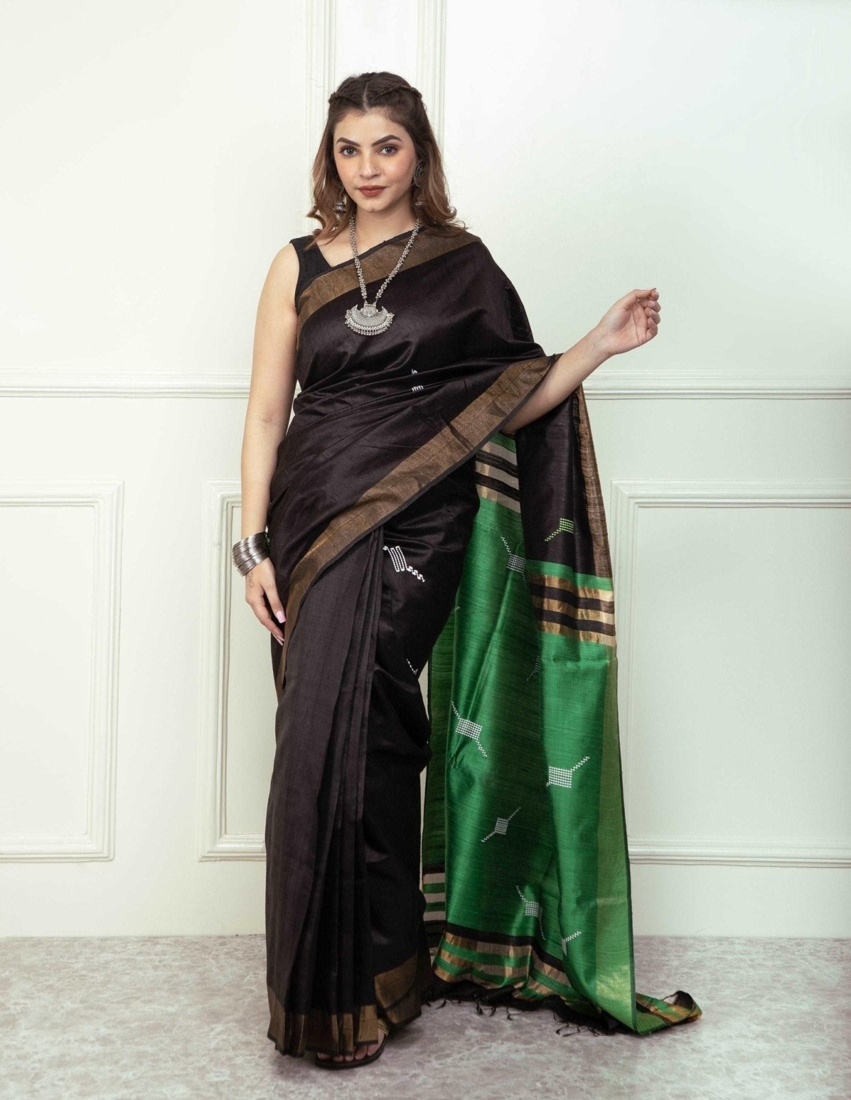 BLACK MAGIC | Dupion Silk | Indidha Saree