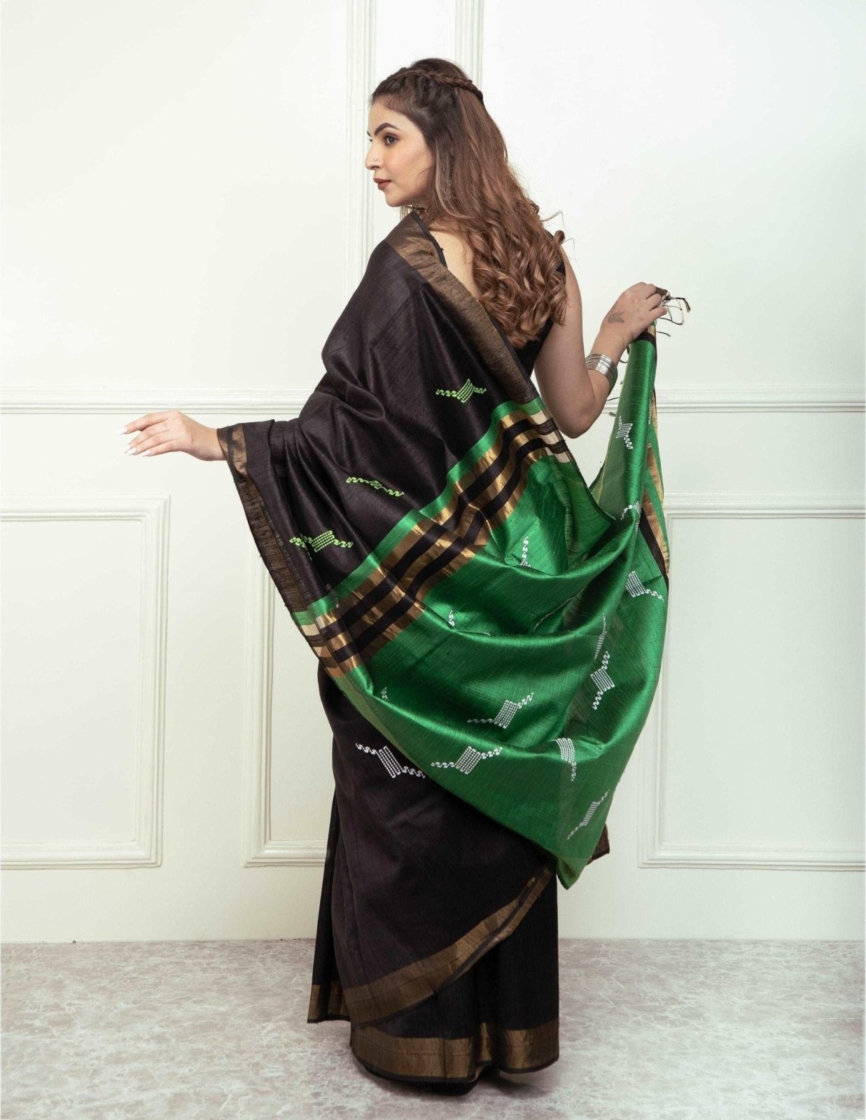 BLACK MAGIC | Dupion Silk | Indidha Saree
