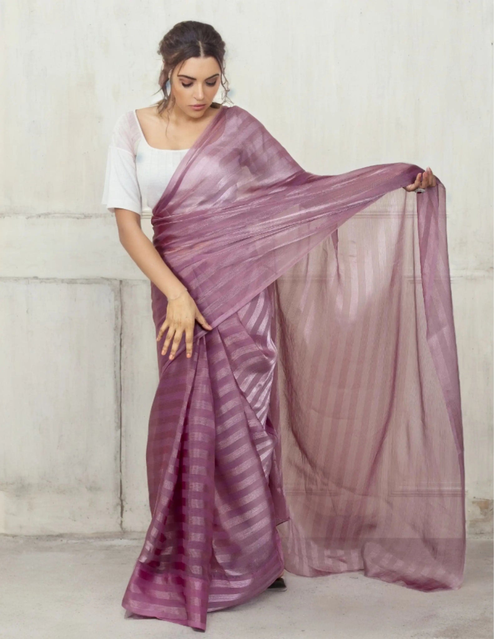 CHERRY | Burberry Tissue | Indidha Saree