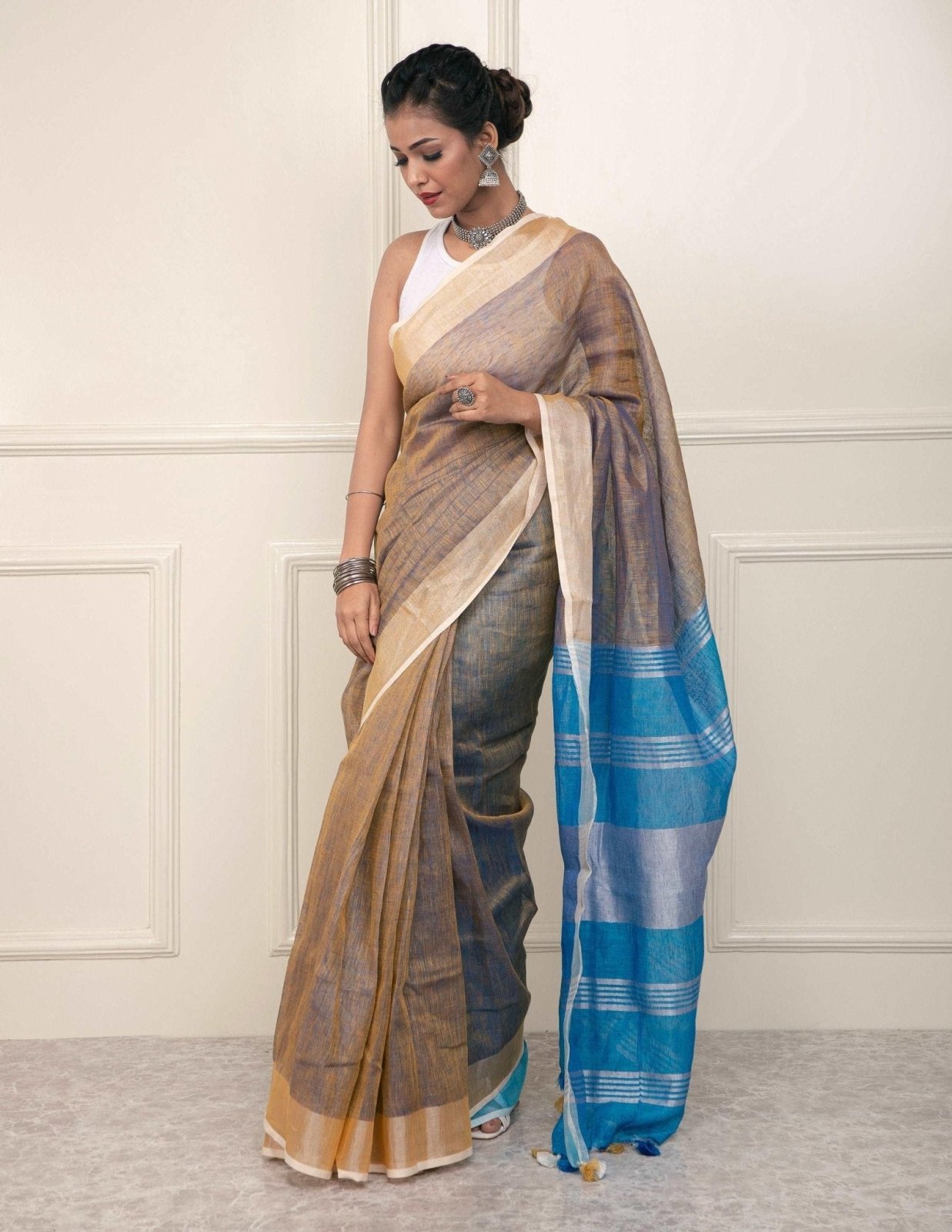 DAMIRA | Linen | Indidha Saree
