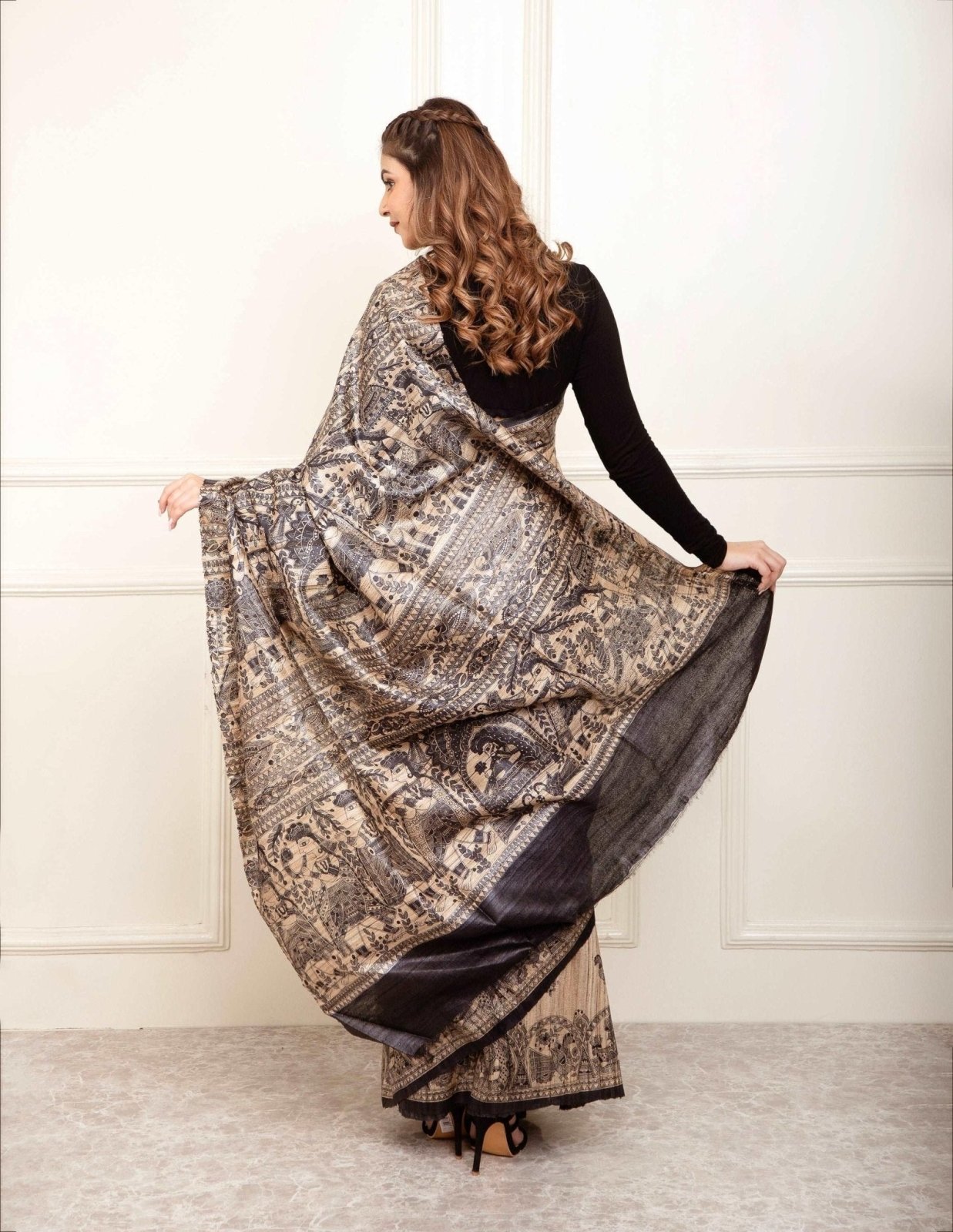 DEMEANOR | Tussar Silk | Madhubani Print | Indidha Saree
