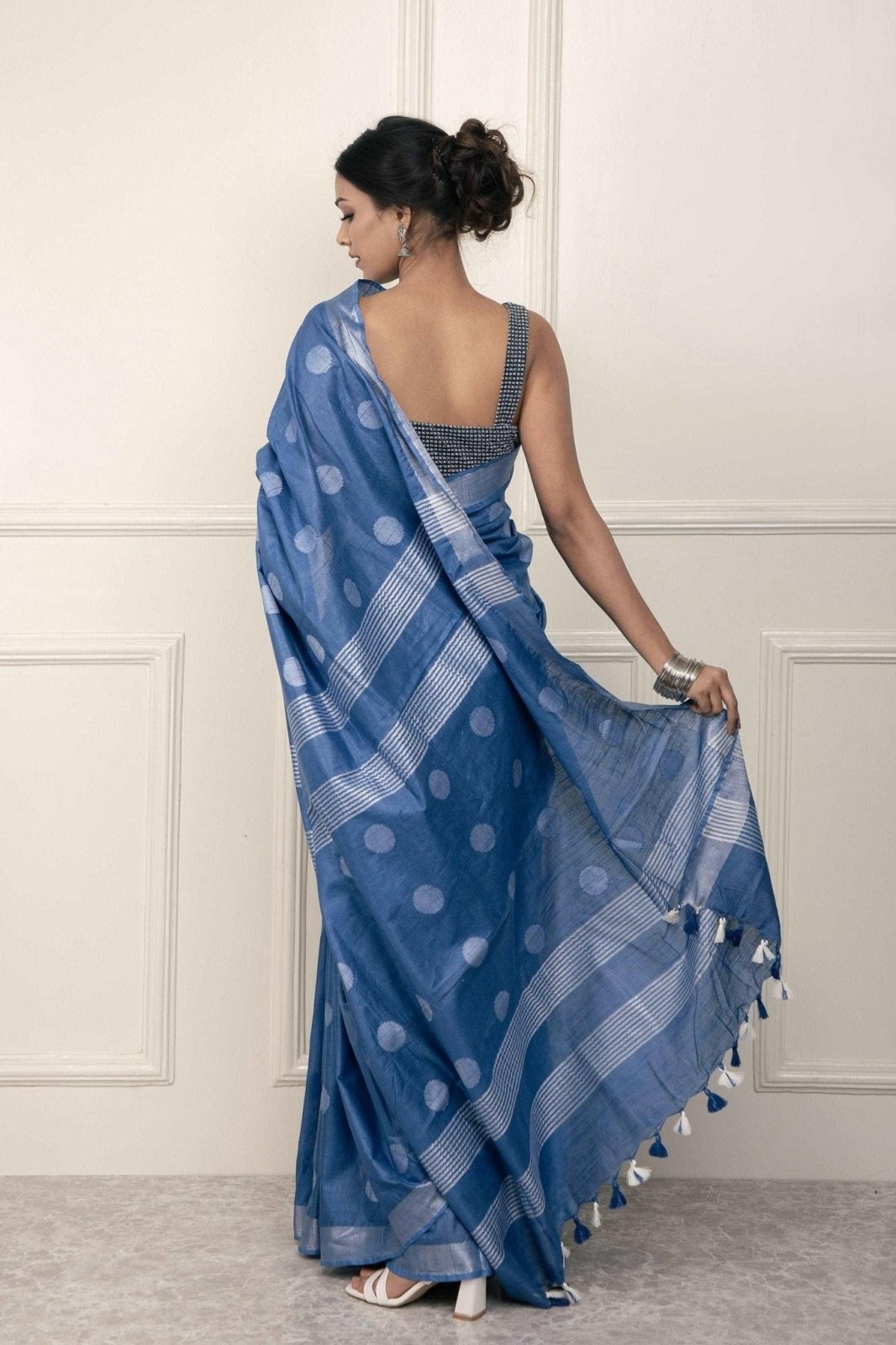 DOTTED SKY | Cotton Slub | Indidha Saree