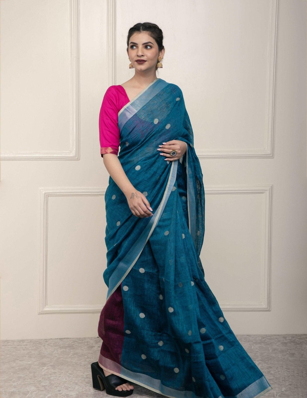 DROPLET | Linen | Indidha Saree