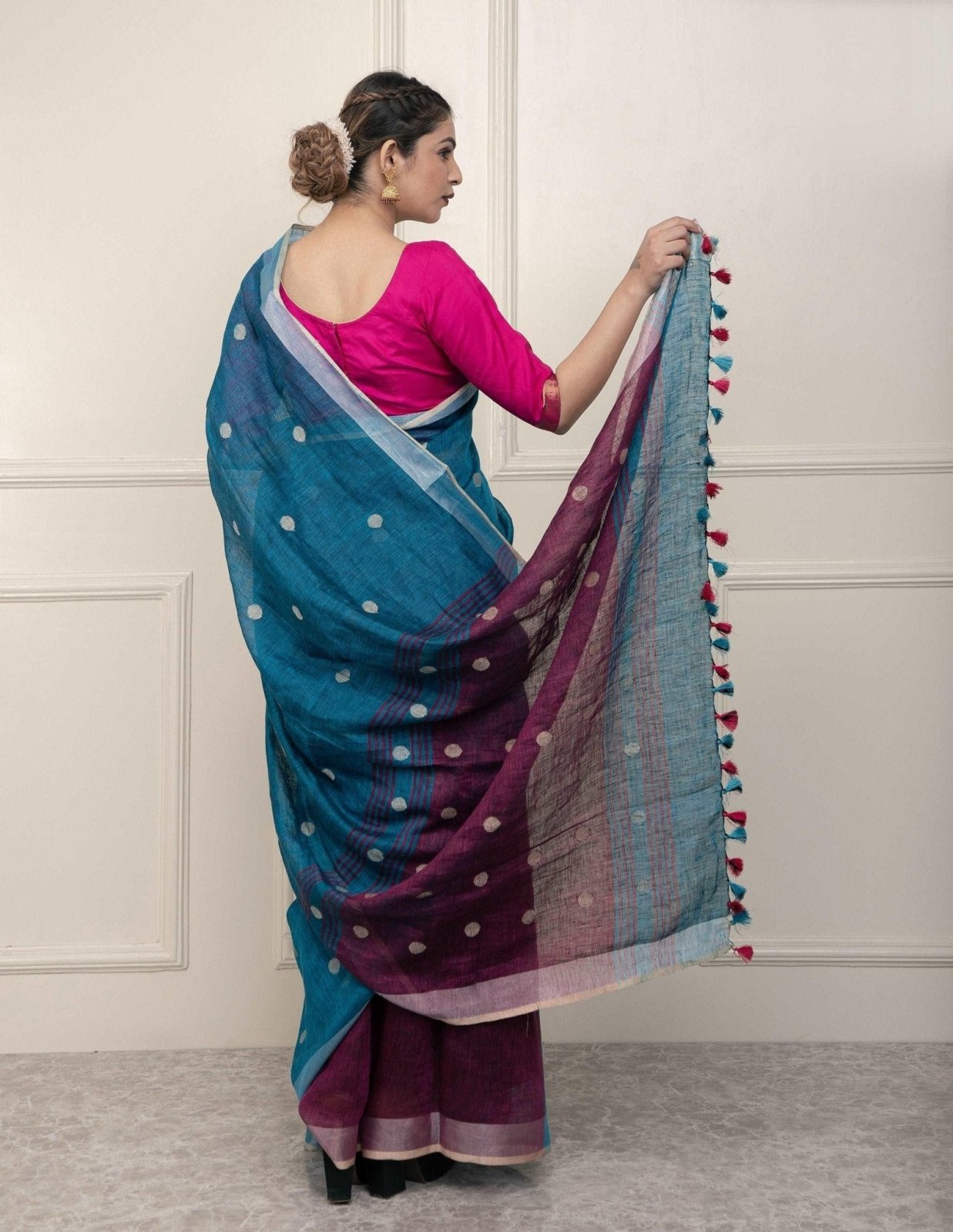 DROPLET | Linen | Indidha Saree