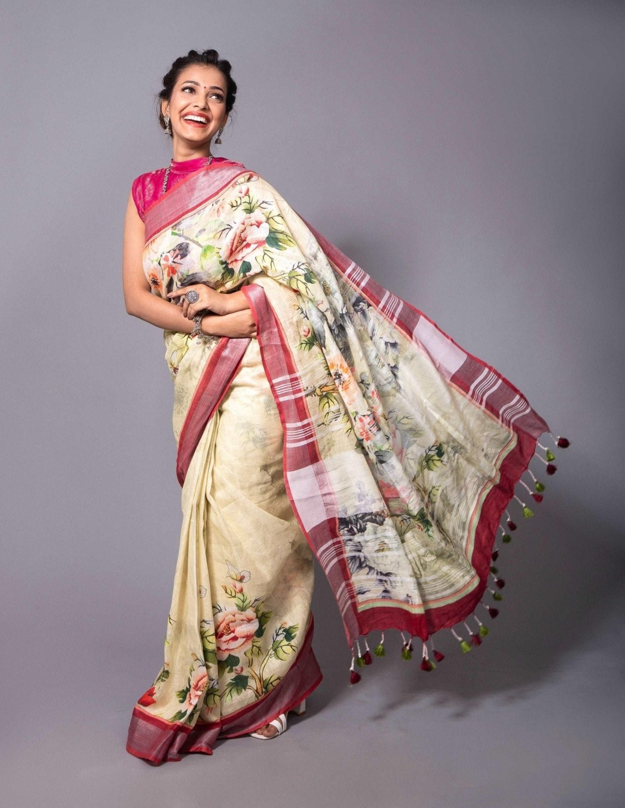 FLORET | Linen | Indidha Saree