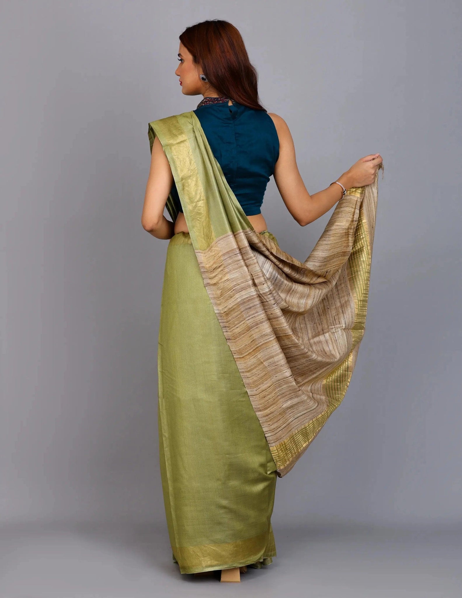 MEHNDI | Viscose and Tussar Silk | Indidha Saree