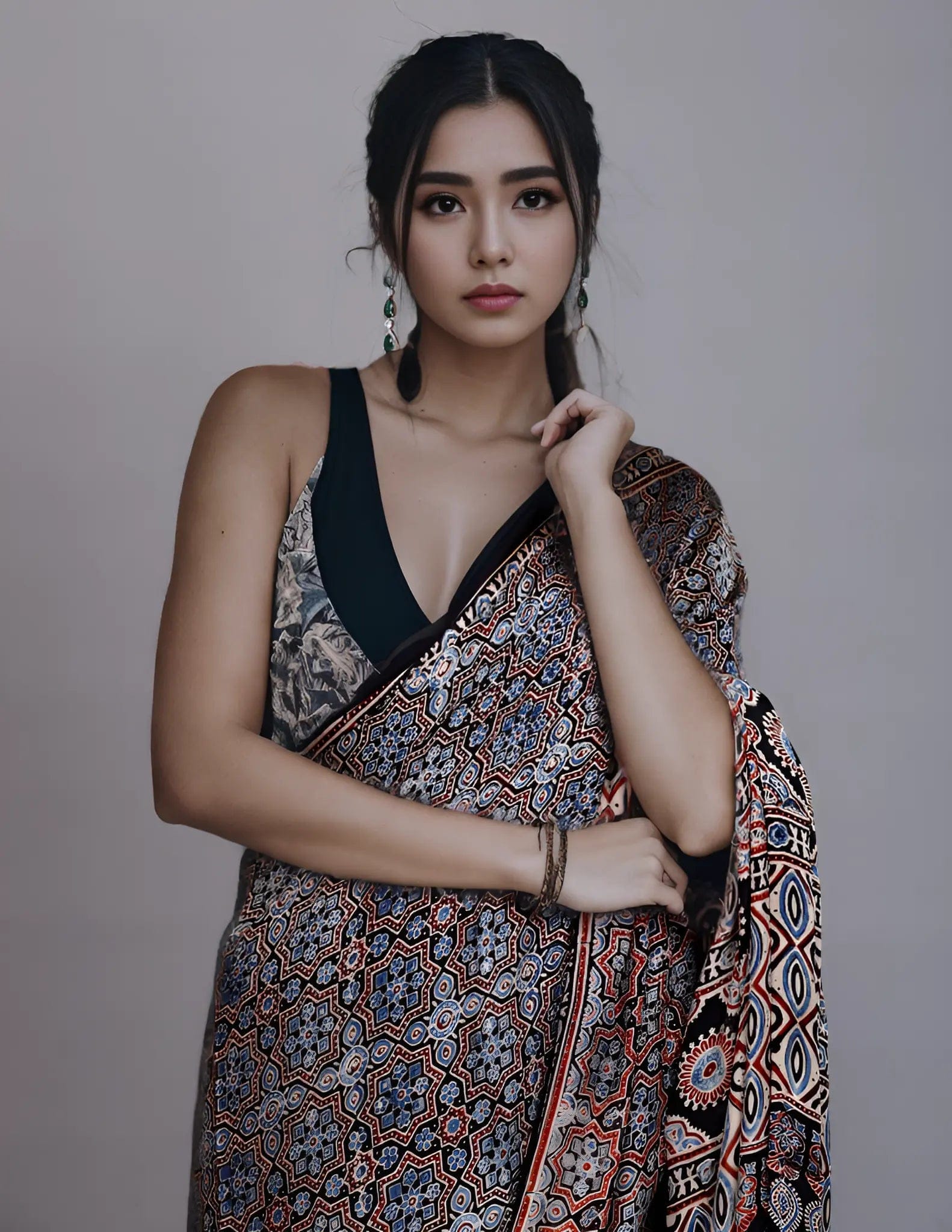 SAVOIR-FAIRE | Modal Silk | Ajrakh Print | Indidha Saree