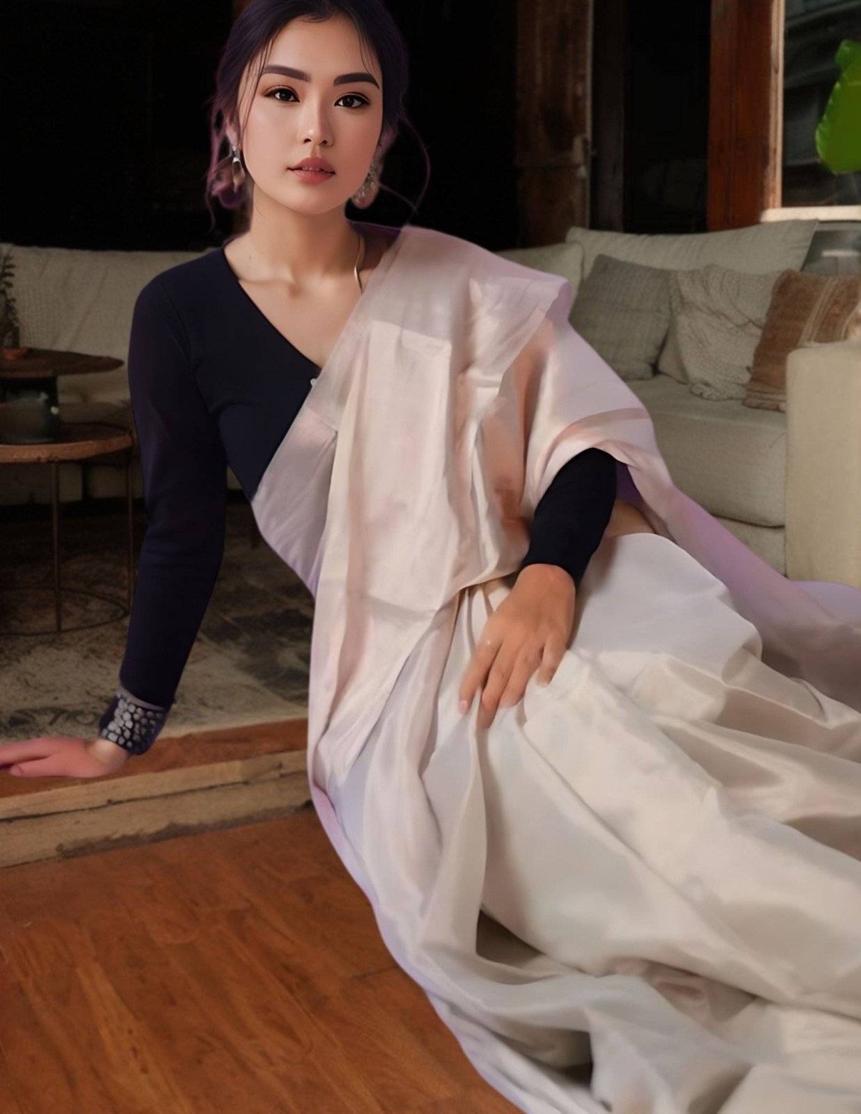 SIMIN | Pure Chanderi Tissue Silk | Indidha Saree