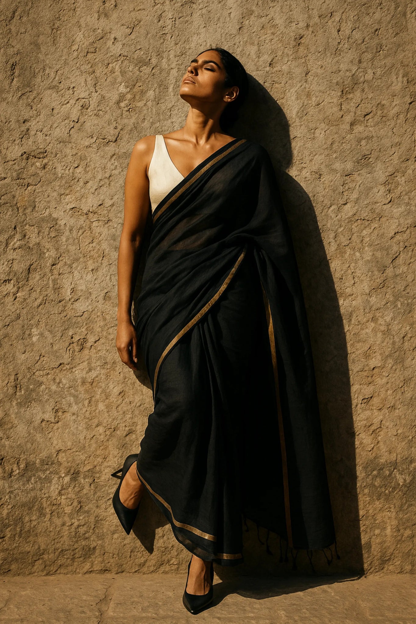 SHADOW CHIC | Mul Cotton | Indidha Saree